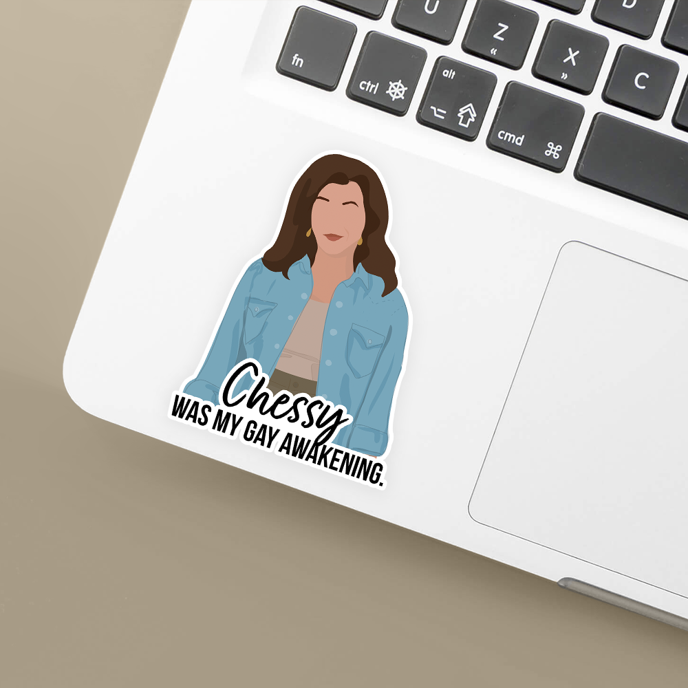 chessy was my gay awakening sticker