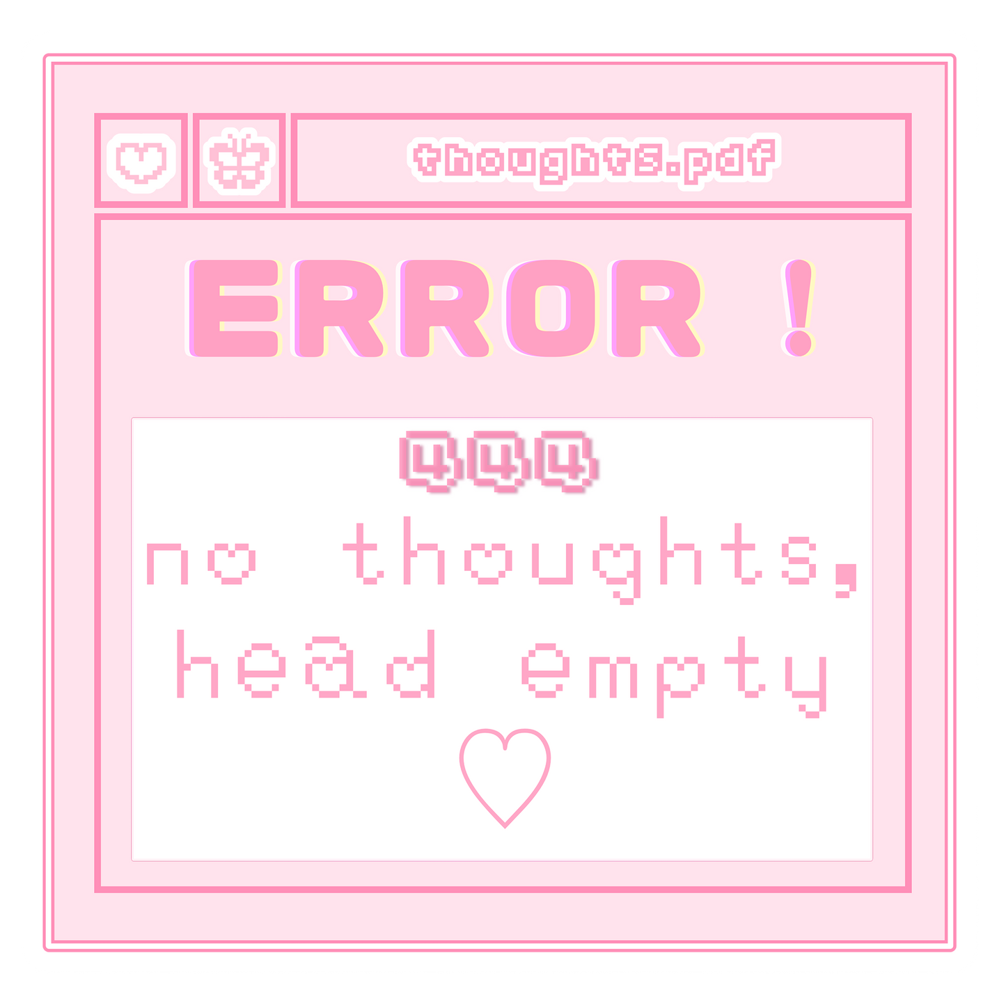 error! no thoughts, head empty sticker