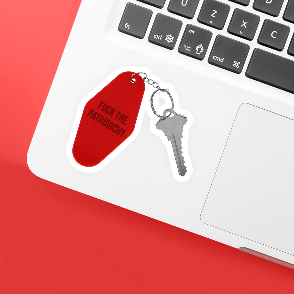 fuck the patriarchy keychain sticker