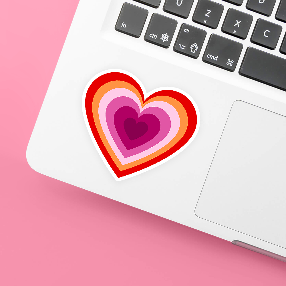 lesbian pride heart sticker