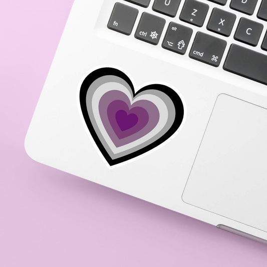 ace pride heart sticker on a laptop