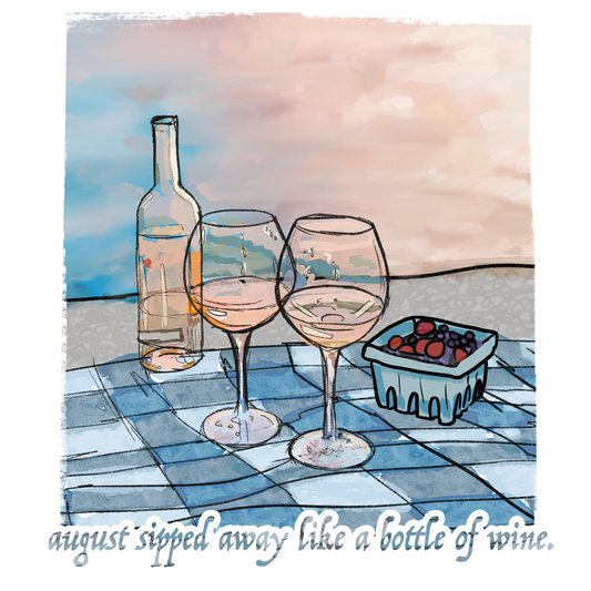 august sipped away sticker