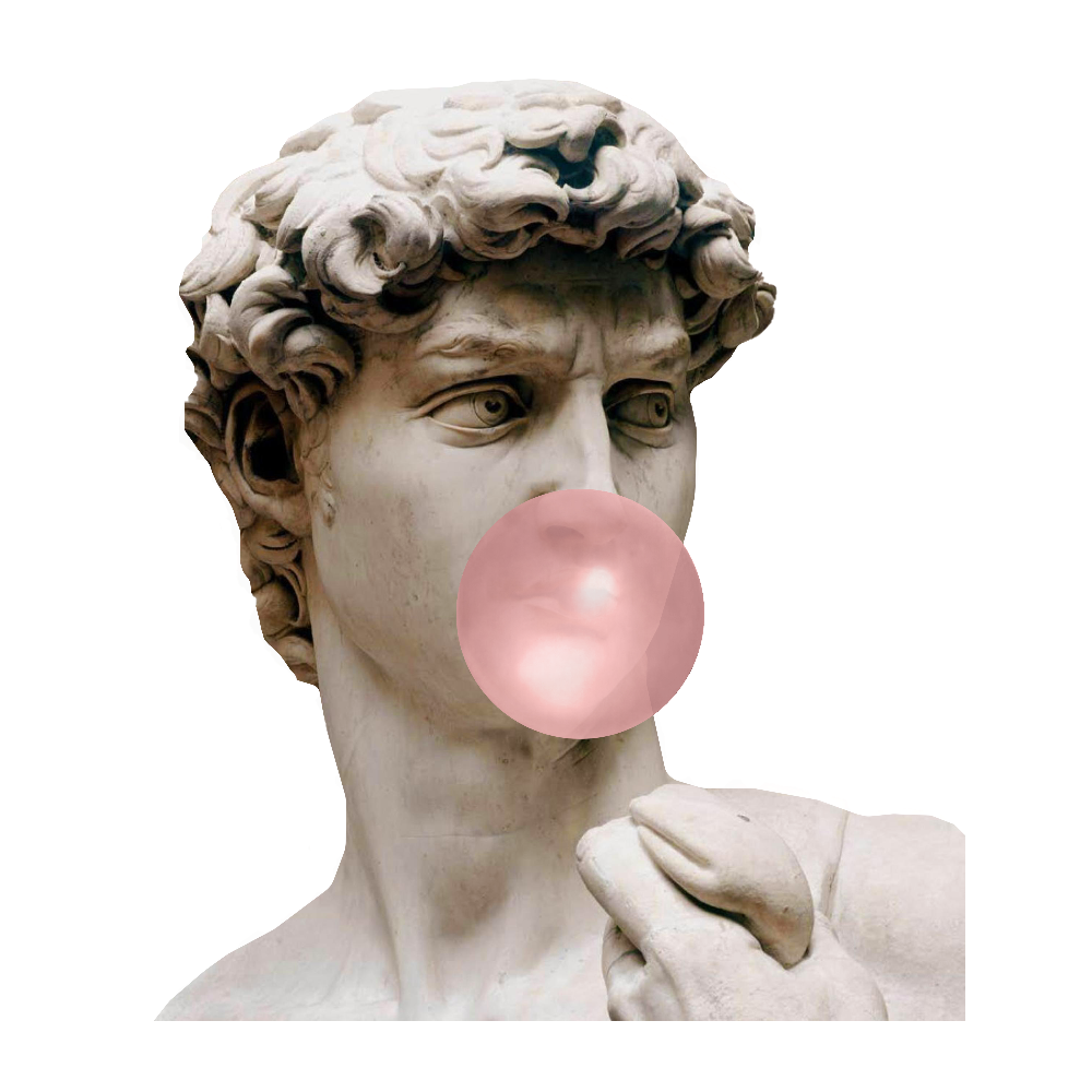 bubblegum david statue sticker