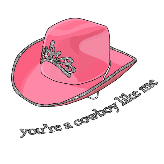 cowboy like me sparkle sticker