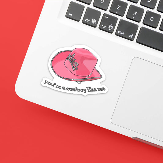 cowboy like me sparkle sticker