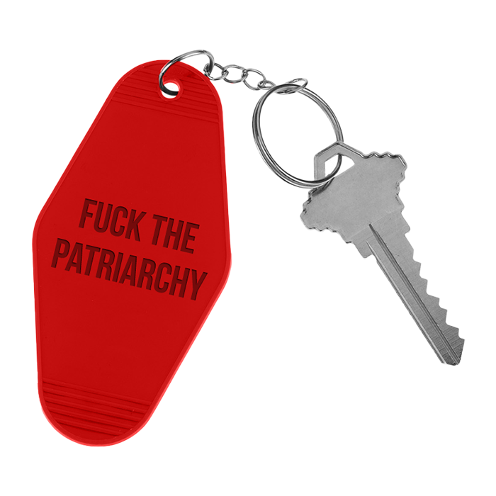 fuck the patriarchy keychain sticker