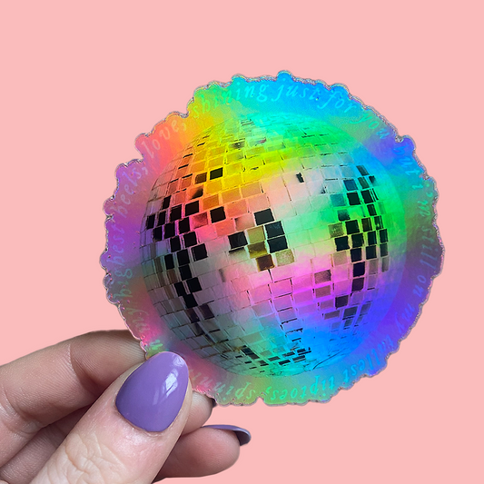 mirrorball holographic sticker