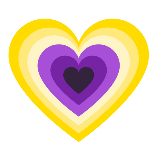 nonbinary pride heart sticker