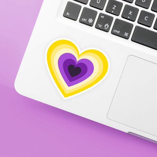 nonbinary pride heart sticker