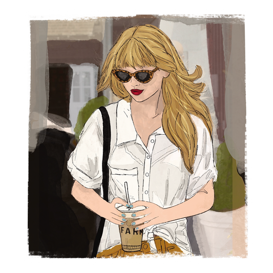taylor with coffee sticker